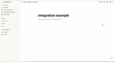 Instructions on how to assign an integration. Gif animation